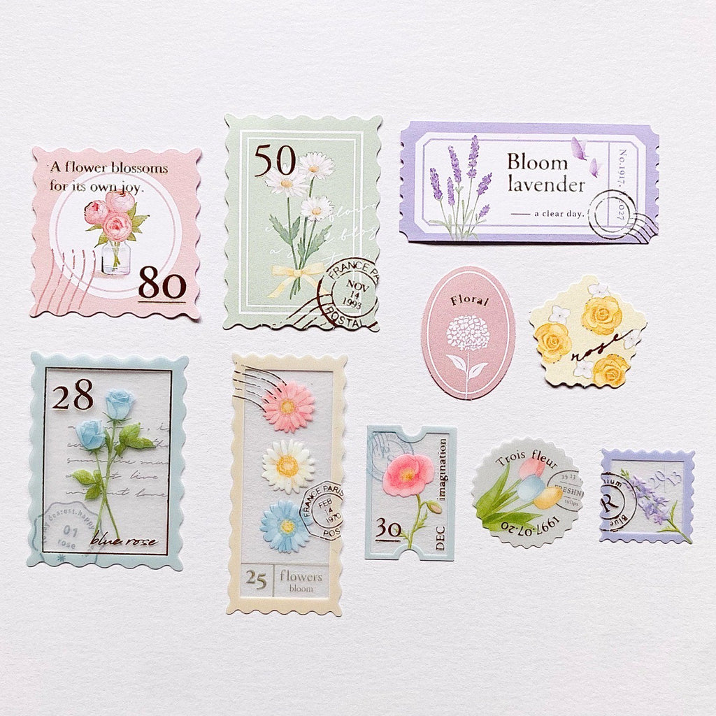 Vintage Stamp Sticker Pack - Plant