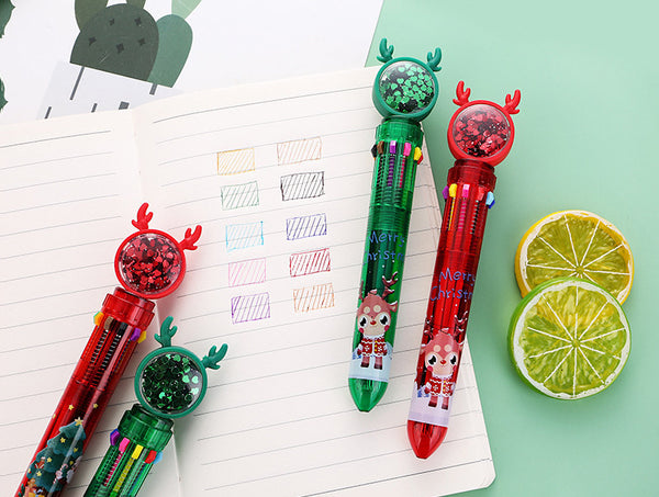 Reindeer Sparkle 10-in-1 Multi Color Pen