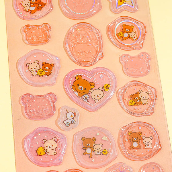 Rilakkuma Wax Seal Stickers - Pink