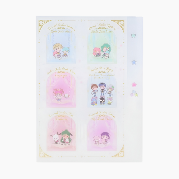 Sailor Moon Cosmos & Sanrio Characters Clear Folder with Dividers - White- Limited Edition