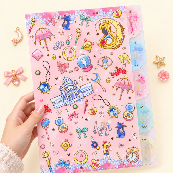 Sailor Moon Folder With Dividers - Pink - Limited Edition