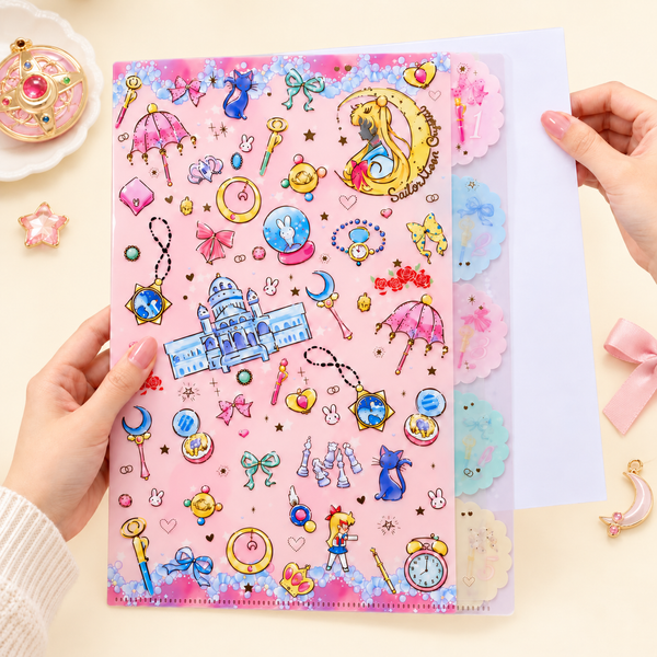 Sailor Moon Folder With Dividers - Pink - Limited Edition