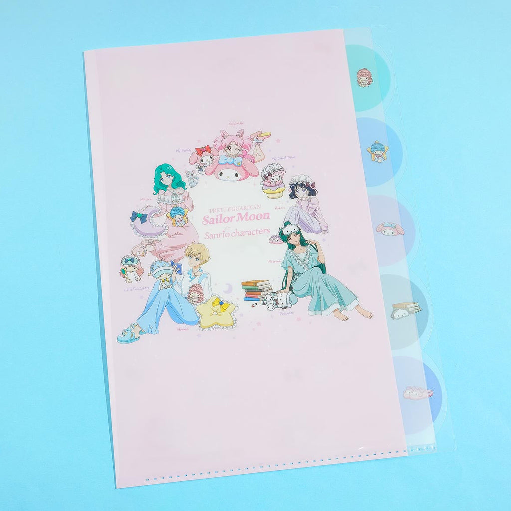 Sailor Moon & Sanrio A4 Clear Folder with Dividers - Pink - Limited Edition