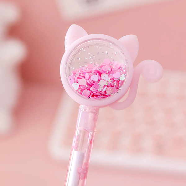 Sakura Cat Glitter Pen