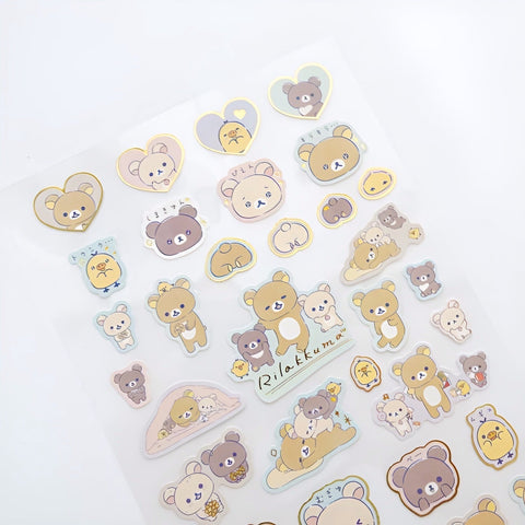 San-x Stickers Sanrio Stickers Daiso X Rilakkuma Sleepy Bear