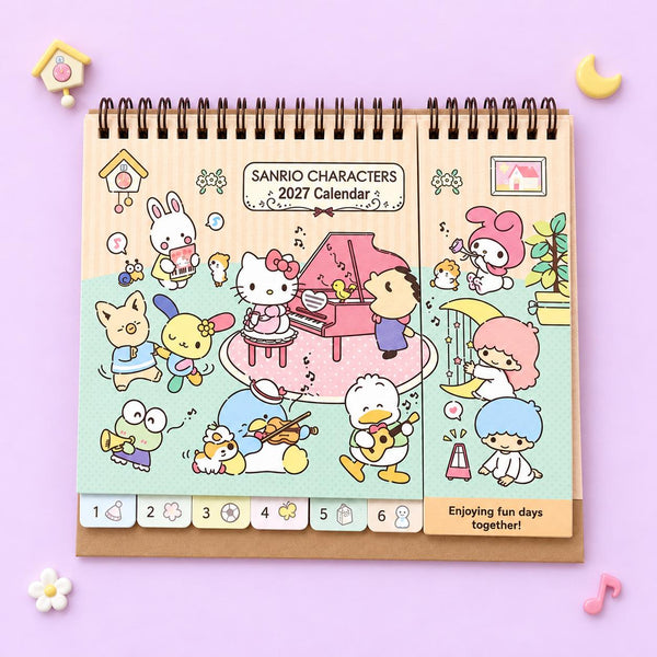 Sanrio 2027 Desk Calendar - Family Jam Session