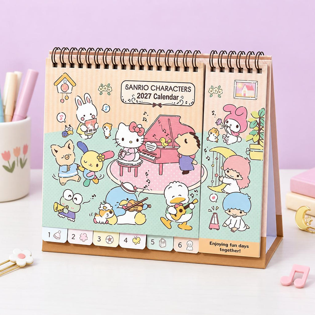 Sanrio 2027 Desk Calendar - Family Jam Session