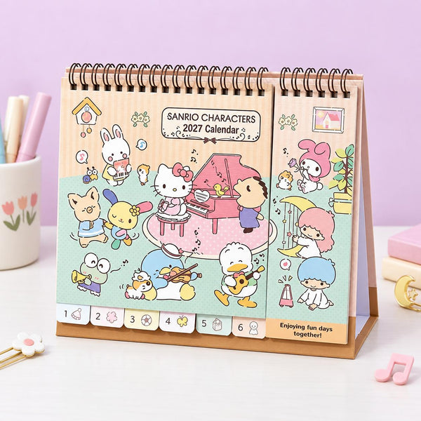 Sanrio 2027 Desk Calendar - Family Jam Session