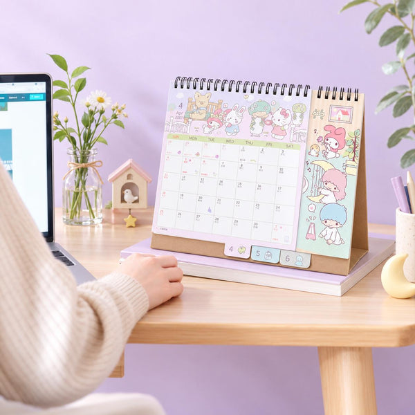 Sanrio 2027 Desk Calendar - Family Jam Session