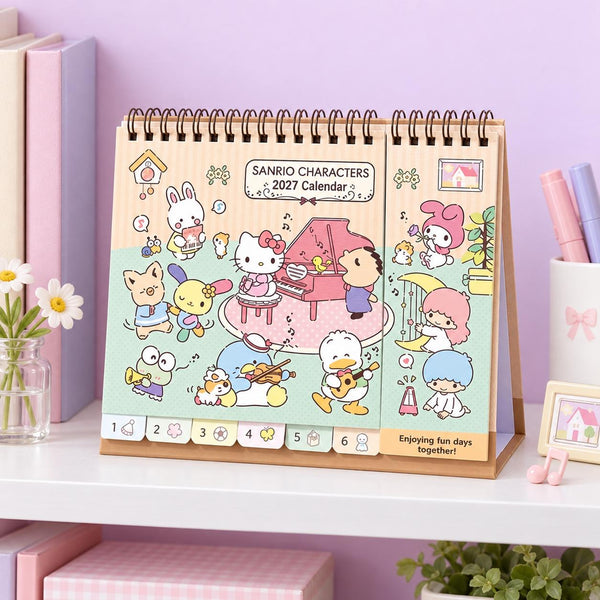 Sanrio 2027 Desk Calendar - Family Jam Session