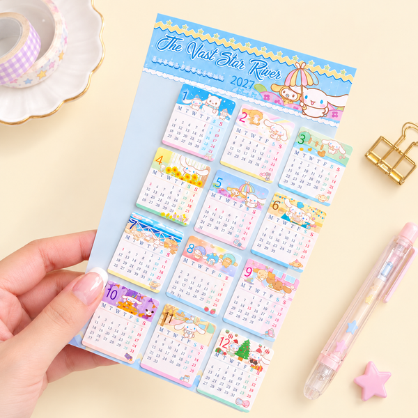 Sanrio 2027 Monthly Calendar Sticker Set