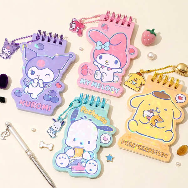 Sanrio Character Holo Memo Pad with Sanrio Pendant