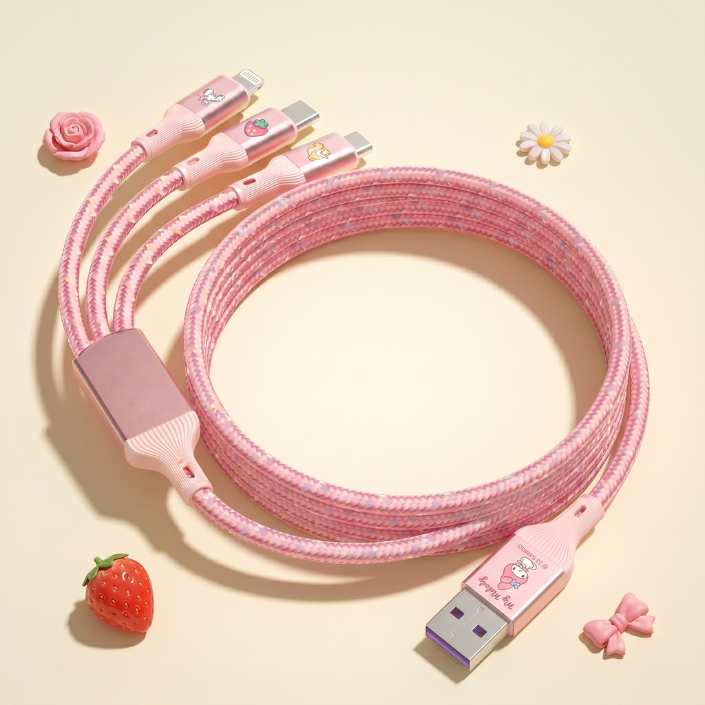 Sanrio Characters 3-in-1 Fast Charging Cable | Kawaii Pen Shop