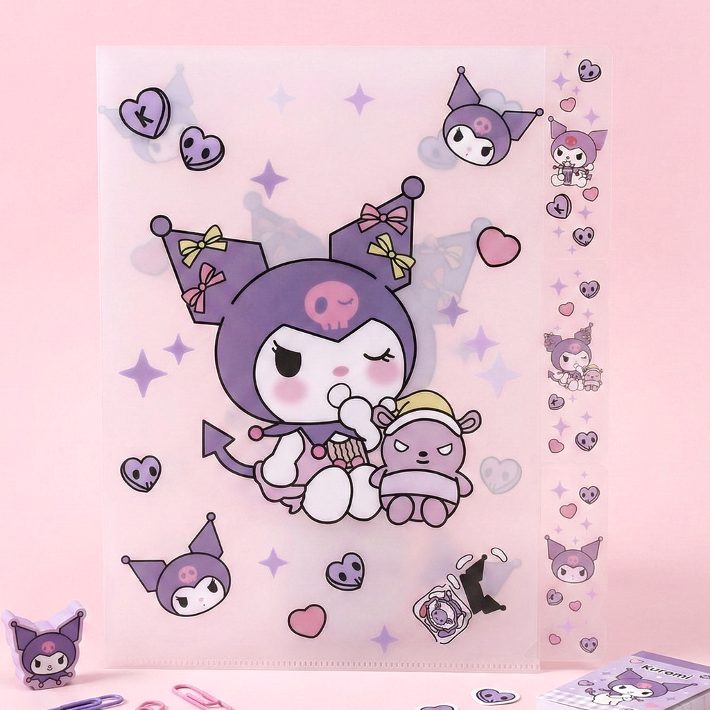 Sanrio Characters A4 Folder With Dividers - Kuromi