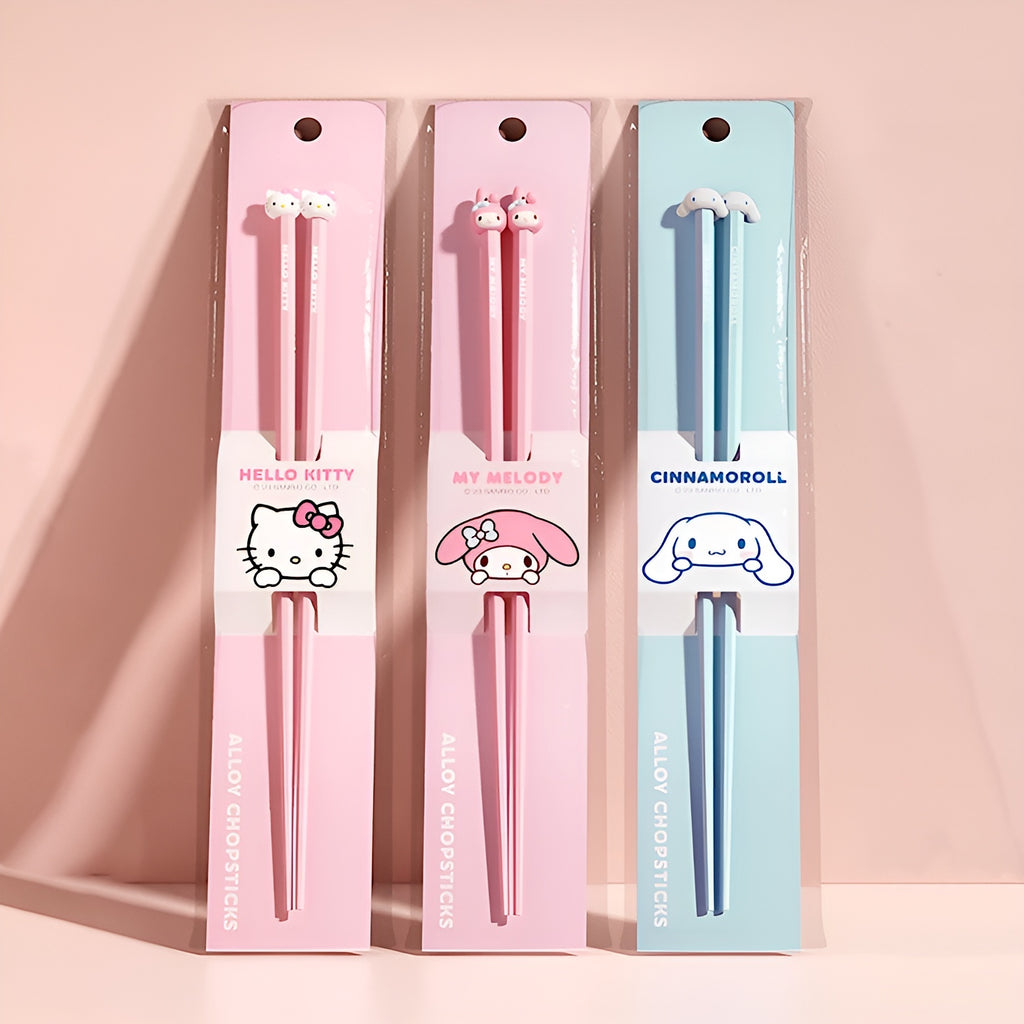 Kid Chopsticks Skater Hello Kitty Chopsticks - 6.5 Inch Cute Sanrio ...