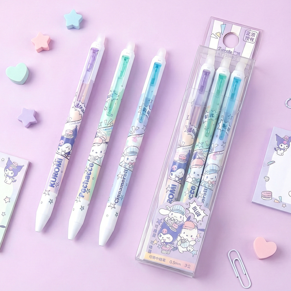Sanrio Characters Comics Series Erasable Gel Pens - Set of 3