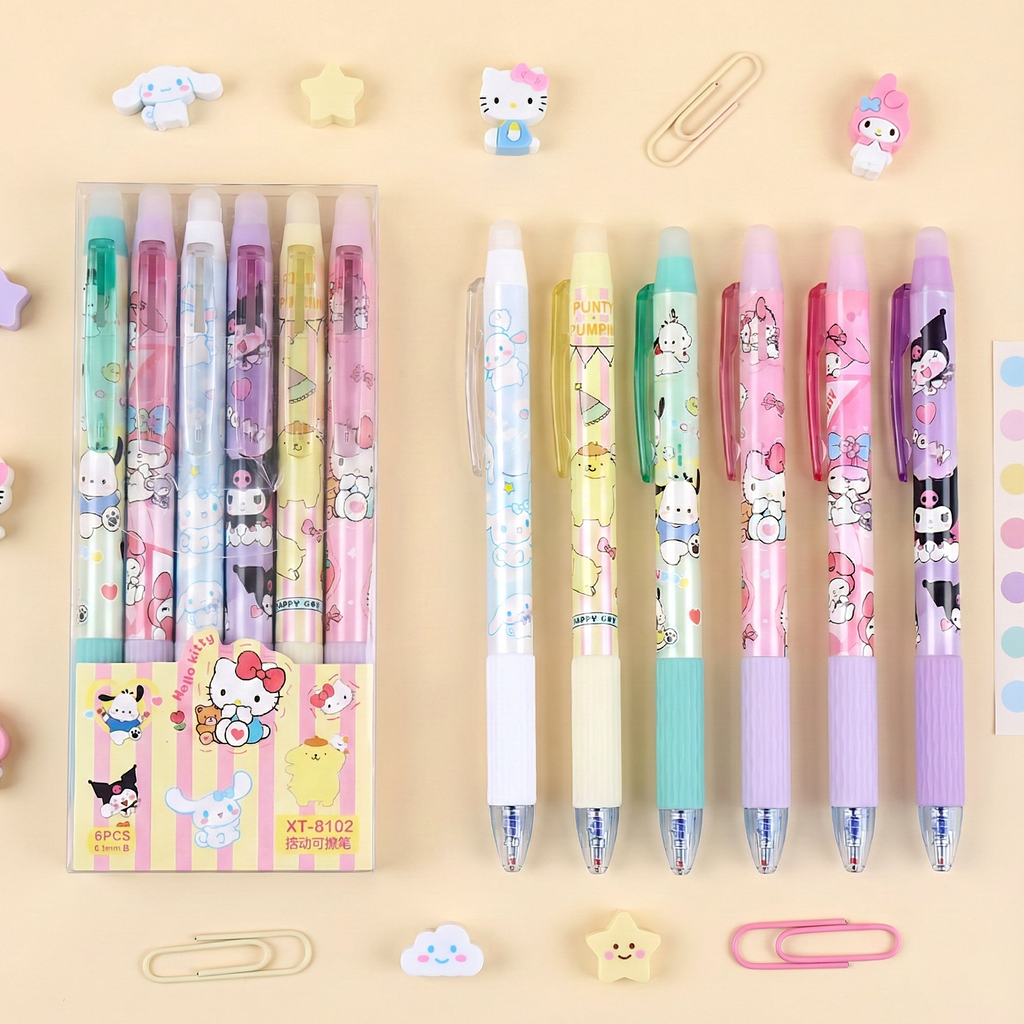 Sanrio Characters Erasable Gel Pen Set