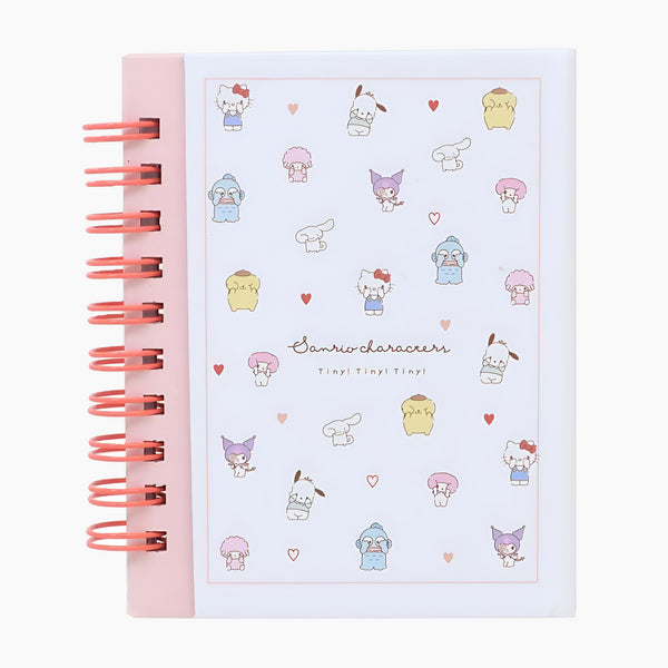 Sanrio Characters Hardcover Spiral Notebook - Pink Mini Hearts