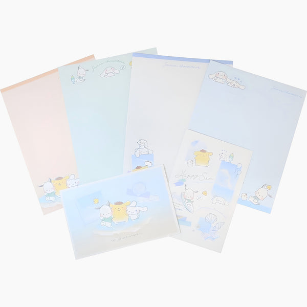 Sanrio Characters Letter Set - Cinnamoroll, Pochacco & Pompompurin - Seaside