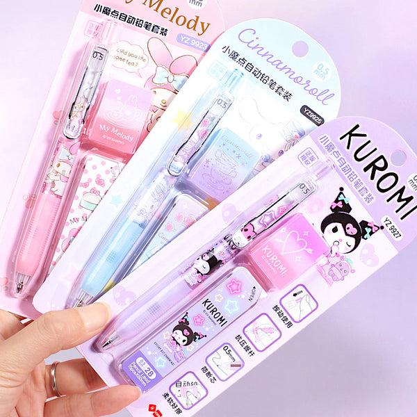Sanrio Characters Mechanical Pencil Set - Pencil + Refills + Eraser