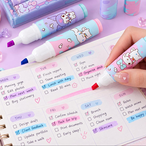 Sanrio Characters Mini Highlighters - Set of 3