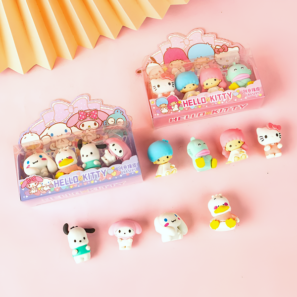 Sanrio Characters Pencil Erasers - Set of 4