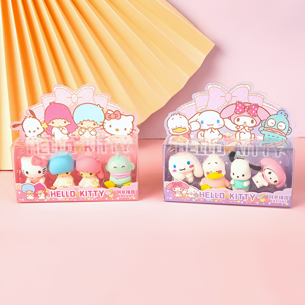 Sanrio Characters Pencil Erasers - Set of 4