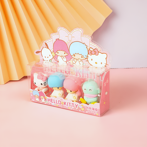 Sanrio Characters Pencil Erasers - Set of 4