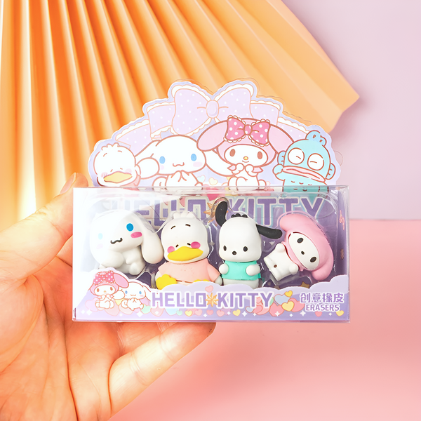 Sanrio Characters Pencil Erasers - Set of 4