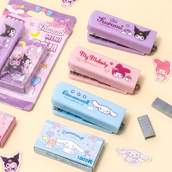 Sanrio Character Stapler with Charm + 100 Refills Set