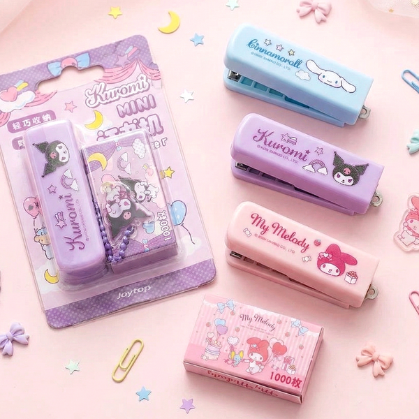 Sanrio Character Stapler with Charm + 100 Refills Set