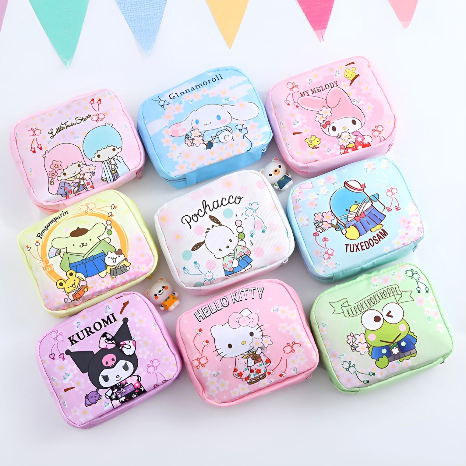 専用です。早の桜様。小物入れセット My Melody Mesh Zipper Pouch (Pink Sakura Series)