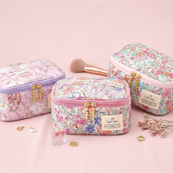 Sanrio x Liberty Fabrics Floral Cosmetic Organizer Bag - Limited Edition