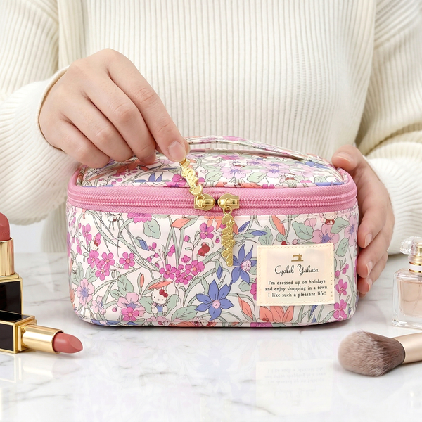Sanrio x Liberty Fabrics Floral Cosmetic Organizer Bag - Limited Edition