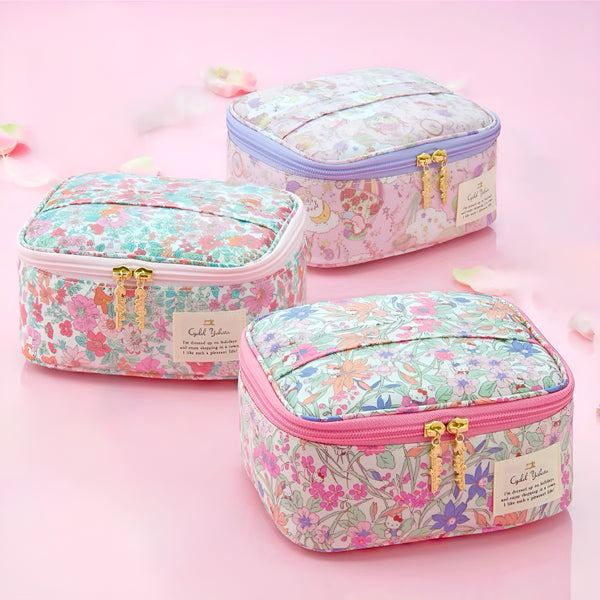 Sanrio x Liberty Fabrics Floral Cosmetic Organizer Bag - Limited Edition