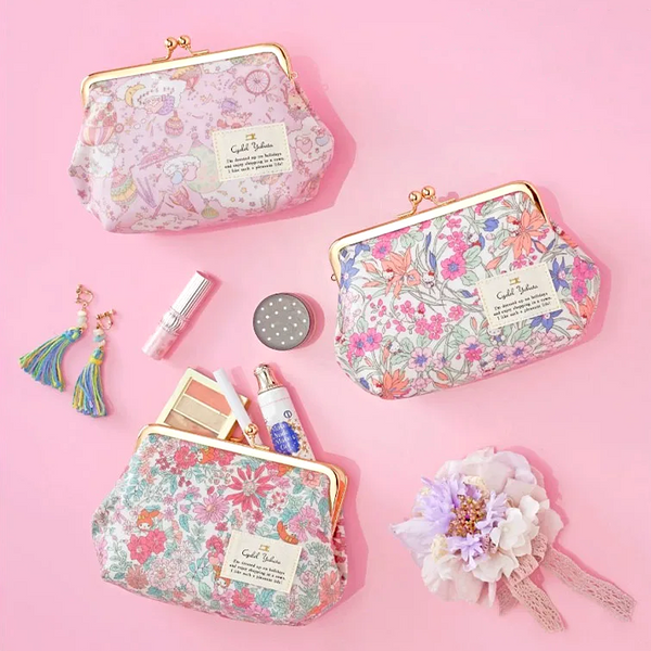 Sanrio x Liberty Fabrics Kiss-Lock Floral Frame Pouch - Limited Edition