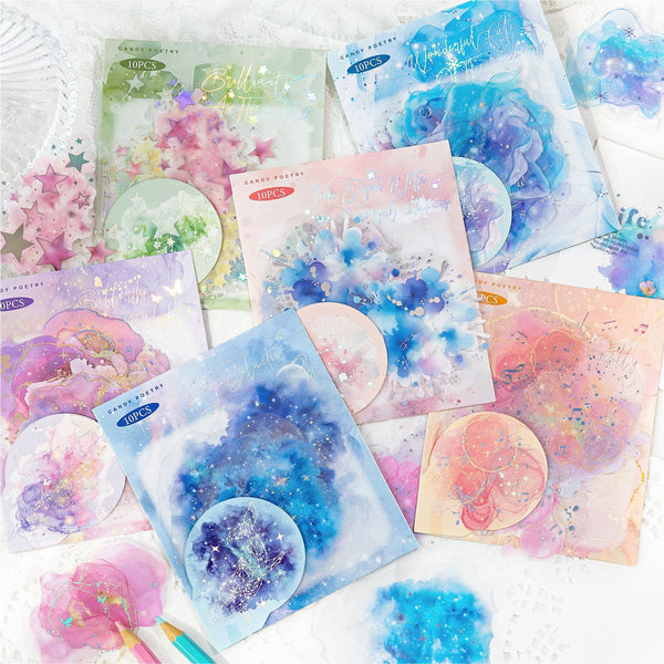 Shimmering Ink Splatter Art Stickers - New Edition