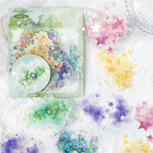 Shimmering Ink Splatter Art Stickers - New Edition