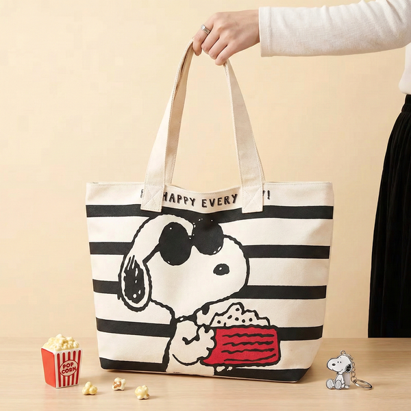 Snoopy Happy Everyday Striped Tote