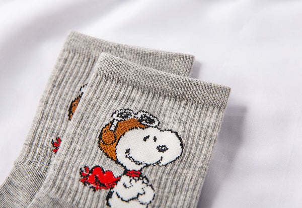 Snoopy Ribbed Crew Socks