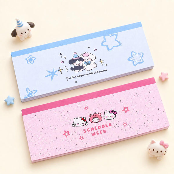 Soft Days Weekly Planner Notepad - Kitty Pink