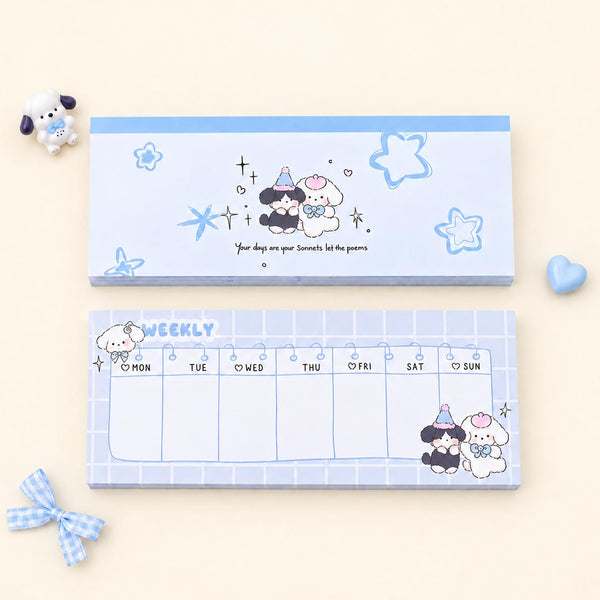 Soft Days Weekly Planner Notepad - Kitty Pink