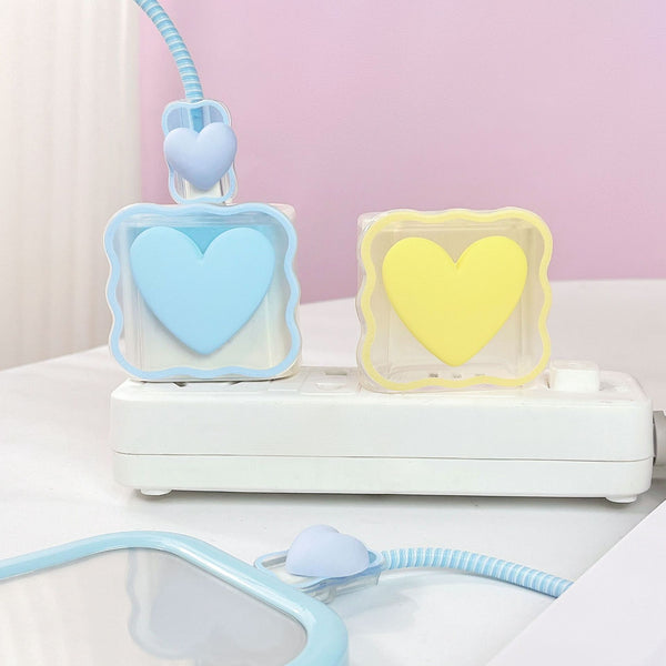 Soft Silicone Harajuku Heart iPhone Charger Case