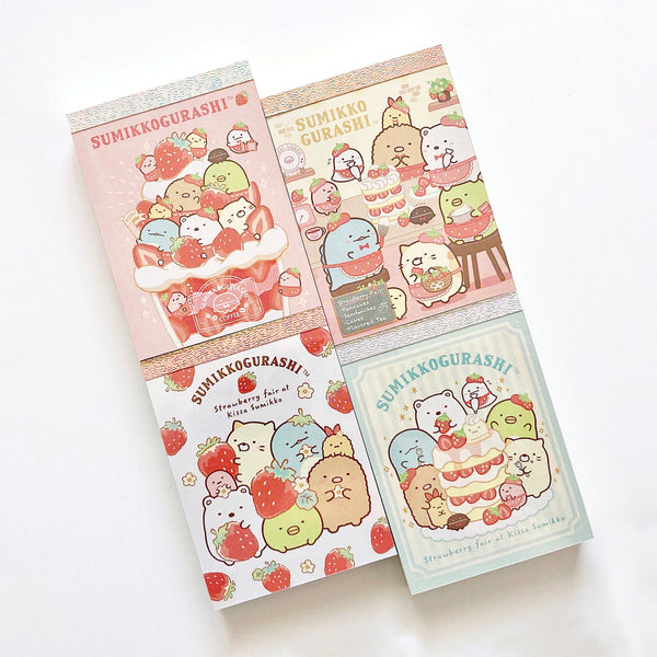 San-x Sumikko Gurashi Mini Memo Pad - Strawberries