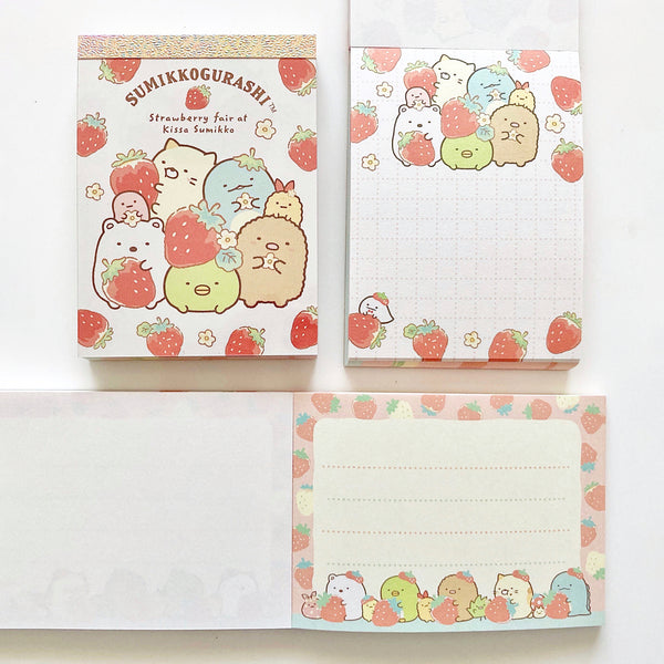 San-x Sumikko Gurashi Mini Memo Pad - Strawberries