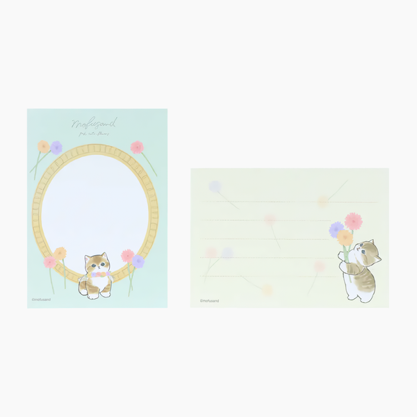 Sun-Star Mofusand Memo Pad - Kitty & Daisies - Limited Edition