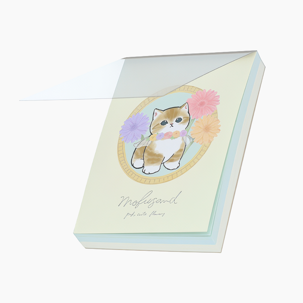 Sun-Star Mofusand Memo Pad - Kitty & Daisies - Limited Edition