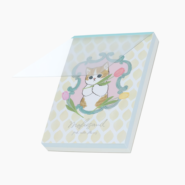 Sun-Star Mofusand Memo Pad - Kitty & Tulips - Limited Edition