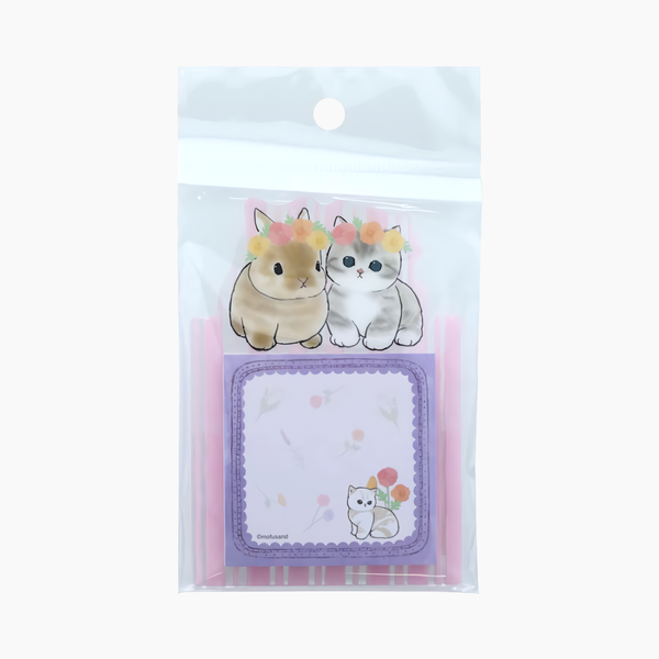 Sun-Star Mofusand Stand Sticky Notes - Bunny & Kitty - Limited Edition