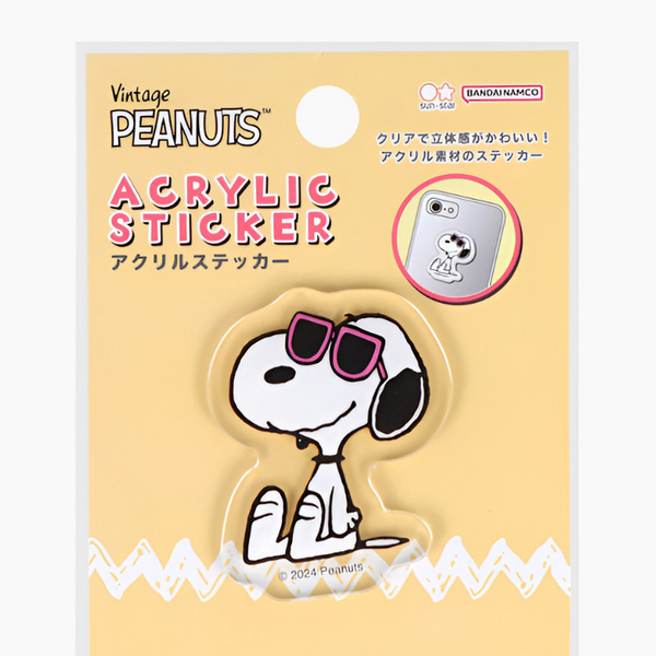 Sun-Star Peanuts Acrylic Phone Sticker - Orange - Limited Edition